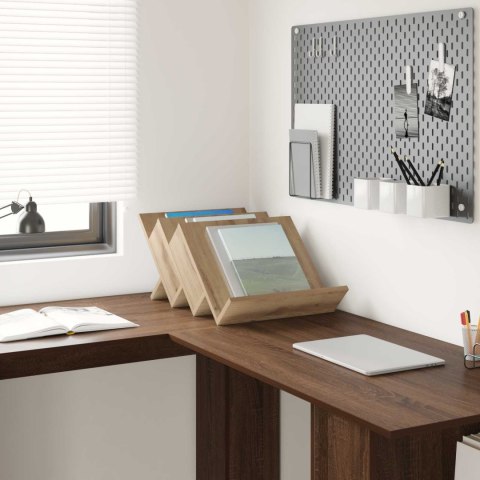 REGAŁ NA GAZETY Z PÓŁKĄ DĄB RZEMIEŚLNICZY 53X 40X 28.5CM