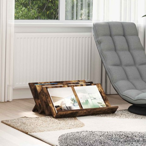 REGAŁ NA GAZETY Z PÓŁKĄ DĄB WĘDZONY 65X 53X 28,5CM