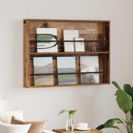 REGAŁ NA GAZETY Z PÓŁKĄ STARE DREWNO 100X 12X 70CM