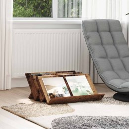 REGAŁ NA GAZETY Z PÓŁKĄ STARE DREWNO 65X 53X 28,5CM