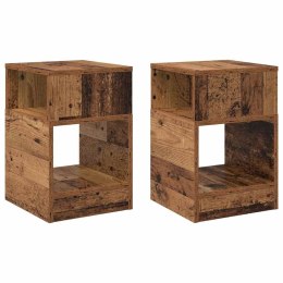 STOLIK KOŃCOWY 2 PCS STARE DREWNO 30,5X 30X 45CM