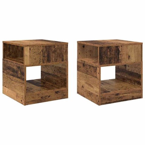 STOLIK KOŃCOWY 2 PCS STARE DREWNO 40,5X 40X 45CM