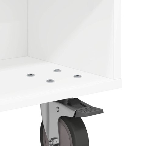 STOLIK BOCZNY Z KÓŁKAMI BIAŁY 50,5X 50X 30CM