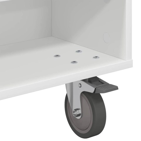 STOLIK BOCZNY Z KÓŁKAMI BIAŁY 90X 50X 30CM