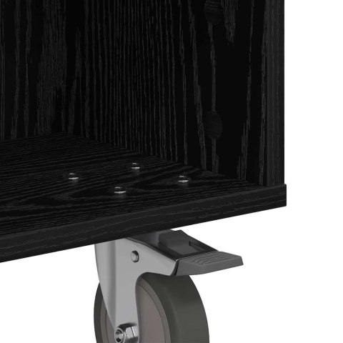 STOLIK BOCZNY Z KÓŁKAMI CZARNY DĄB 50,5X 50X 30CM