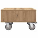 STOLIK BOCZNY Z KÓŁKAMI DĄB RZEMIEŚLNICZY 50,5X 50X 30CM