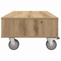 STOLIK BOCZNY Z KÓŁKAMI DĄB RZEMIEŚLNICZY 90X 50X 30CM