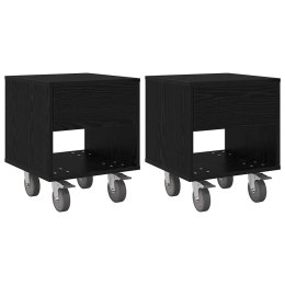 STOLIK NOCNY 2 PCS CZARNY DĄB 40,5X 40X 48CM