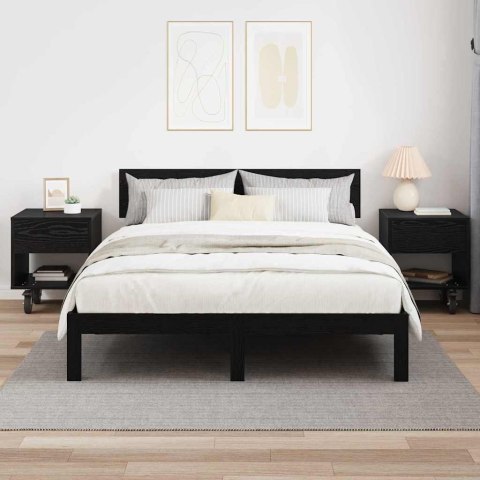 STOLIK NOCNY 2 PCS CZARNY DĄB 40,5X 40X 48CM