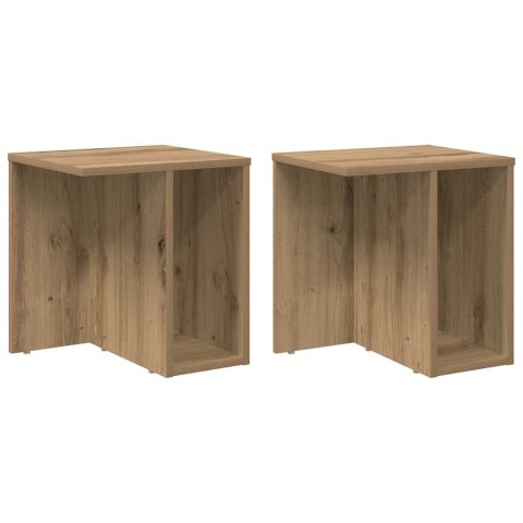 STOLIK KOŃCOWY 2 PCS DĄB RZEMIEŚLNICZY 37X 32X 40CM