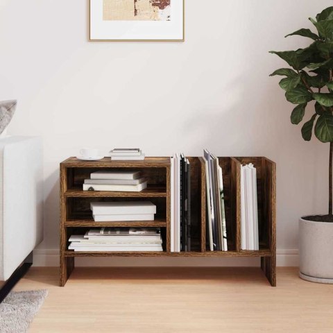 SZAFKA NA PŁYTY WINYLOWE Z PÓŁKĄ DĄB WĘDZONY 78,5X 35X 45CM