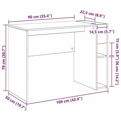 BIURKO BIAŁY 109X50X78CM