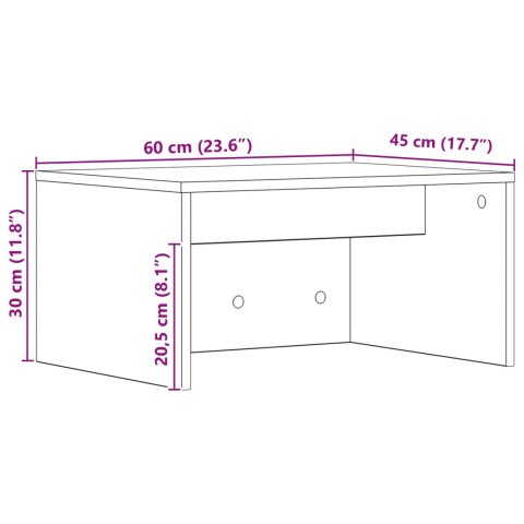 BIURKO MONTOWANE NA ŚCIANIE SZARY SONOMA 60X45X30CM