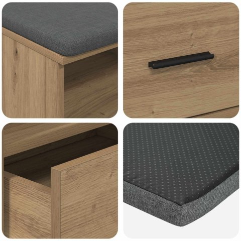 ŁAWKA W PRZEDPOKOJU DĄB RZEMIEŚLNICZY 100X 38X 46CM