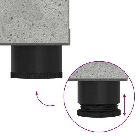 ŁAWKA W PRZEDPOKOJU Z PODUSZKĄ BETONOWY SZARY 60X 38X 46CM