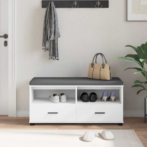 ŁAWKA W PRZEDPOKOJU Z PODUSZKĄ BIAŁY 100X 38X 46CM