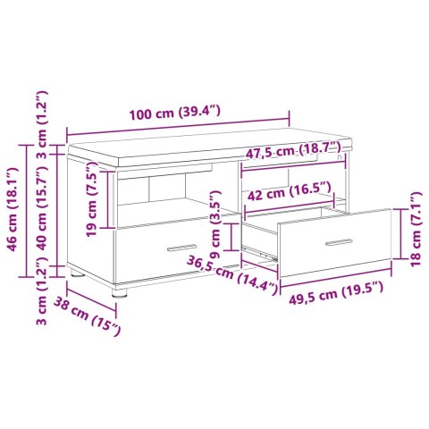ŁAWKA W PRZEDPOKOJU Z PODUSZKĄ CZARNY DĄB 100X 38X 46CM