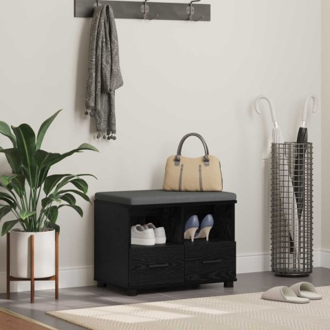 ŁAWKA W PRZEDPOKOJU Z PODUSZKĄ CZARNY DĄB 60X 38X 46CM