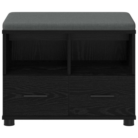 ŁAWKA W PRZEDPOKOJU Z PODUSZKĄ CZARNY DĄB 60X 38X 46CM