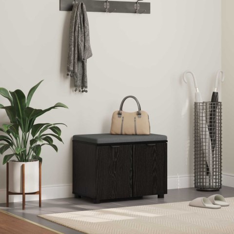 ŁAWKA W PRZEDPOKOJU Z PODUSZKĄ CZARNY DĄB 60X 38X 46CM