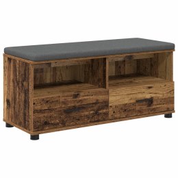 ŁAWKA W PRZEDPOKOJU Z PODUSZKĄ STARE DREWNO 100X 38X 46CM