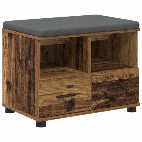 ŁAWKA W PRZEDPOKOJU Z PODUSZKĄ STARE DREWNO 60X 38X 46CM