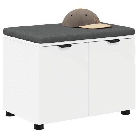 ŁAWKA W PRZEDPOKOJU Z PODUSZKĄ Z DRZWIAMI BIAŁY 60X 38X 46CM