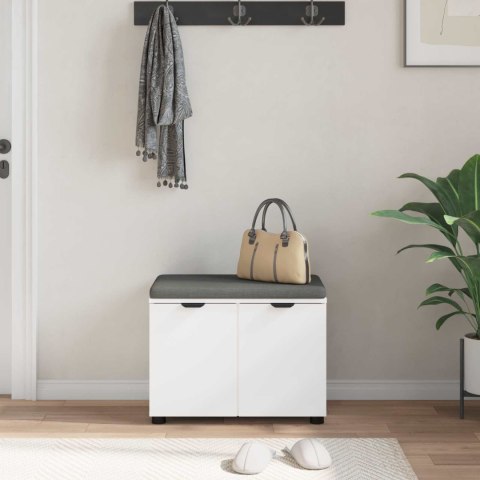 ŁAWKA W PRZEDPOKOJU Z PODUSZKĄ Z DRZWIAMI BIAŁY 60X 38X 46CM