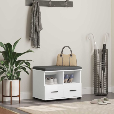 ŁAWKA W PRZEDPOKOJU Z PODUSZKĄ Z SZUFLADĄ BIAŁY 60X 38X 46CM