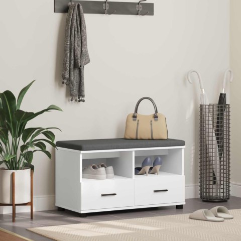 ŁAWKA W PRZEDPOKOJU Z PODUSZKĄ Z SZUFLADĄ BIAŁY 80X 38X 46CM