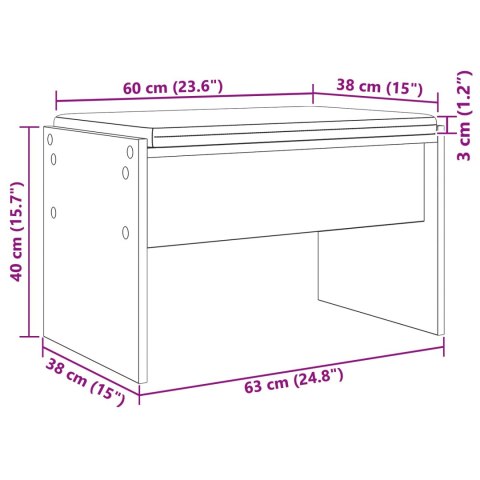 ŁAWKA W PRZEDPOKOJU DĄB RZEMIEŚLNICZY 63X 38X 40CM