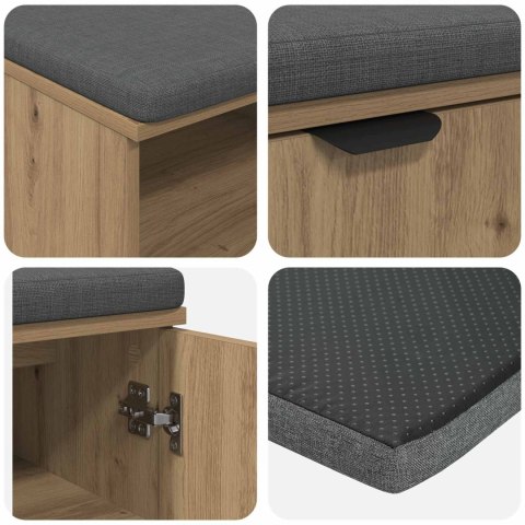 ŁAWKA W PRZEDPOKOJU GŁADKI DĄB RZEMIEŚLNICZY 100X 38X 46CM