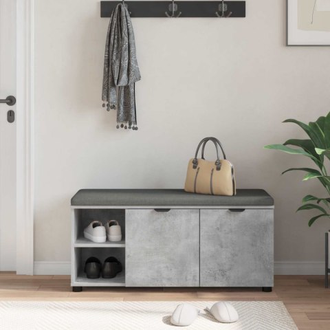ŁAWKA W PRZEDPOKOJU Z PODUSZKĄ BETONOWY SZARY 100X 38X 46CM