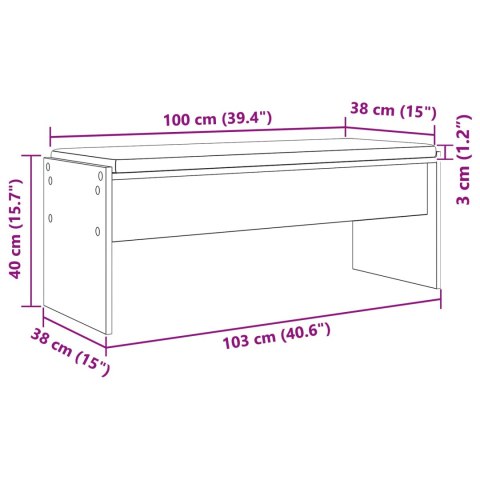 ŁAWKA W PRZEDPOKOJU Z PODUSZKĄ BETONOWY SZARY 103X 38X 40CM