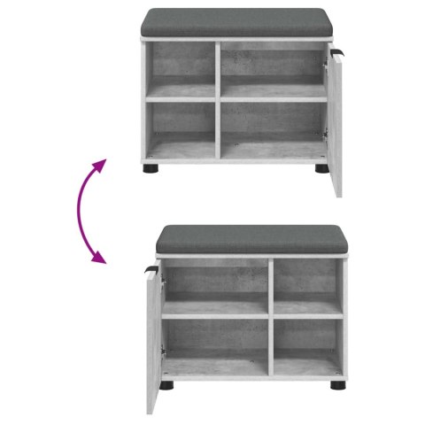 ŁAWKA W PRZEDPOKOJU Z PODUSZKĄ BETONOWY SZARY 60X 38X 46CM