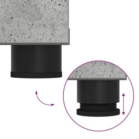 ŁAWKA W PRZEDPOKOJU Z PODUSZKĄ BETONOWY SZARY 60X 38X 46CM