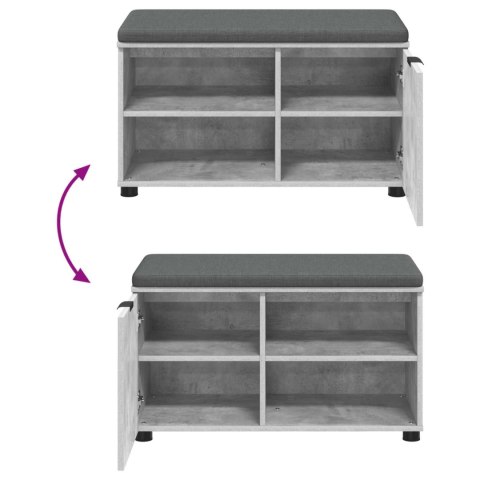 ŁAWKA W PRZEDPOKOJU Z PODUSZKĄ BETONOWY SZARY 80X 38X 46CM