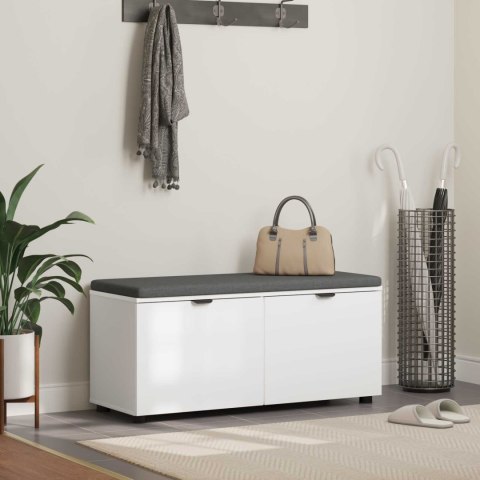 ŁAWKA W PRZEDPOKOJU Z PODUSZKĄ BIAŁY 100X 38X 46CM