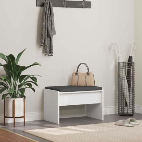 ŁAWKA W PRZEDPOKOJU Z PODUSZKĄ BIAŁY 63X 38X 40CM