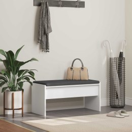 ŁAWKA W PRZEDPOKOJU Z PODUSZKĄ BIAŁY 80X 38X 46CM