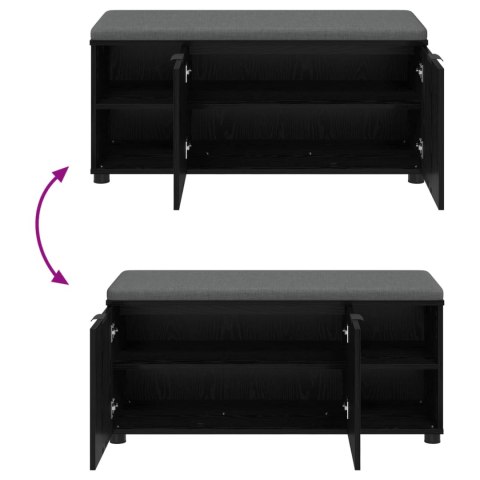 ŁAWKA W PRZEDPOKOJU Z PODUSZKĄ CZARNY DĄB 100X 38X 46CM