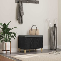 ŁAWKA W PRZEDPOKOJU Z PODUSZKĄ CZARNY DĄB 60X 38X 46CM