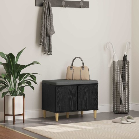 ŁAWKA W PRZEDPOKOJU Z PODUSZKĄ CZARNY DĄB 60X 38X 46CM