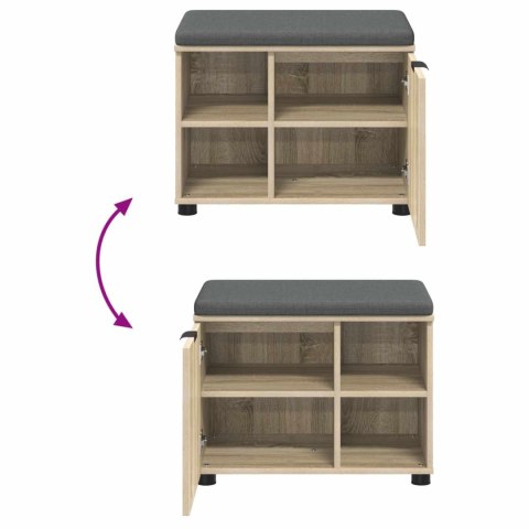 ŁAWKA W PRZEDPOKOJU Z PODUSZKĄ DĄB SONOMA 60X 38X 46CM