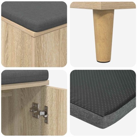 ŁAWKA W PRZEDPOKOJU Z PODUSZKĄ DĄB SONOMA 60X 38X 46CM