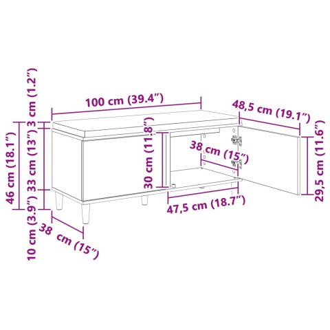 ŁAWKA W PRZEDPOKOJU Z PODUSZKĄ DĄB SONOMA 60X 38X 46CM