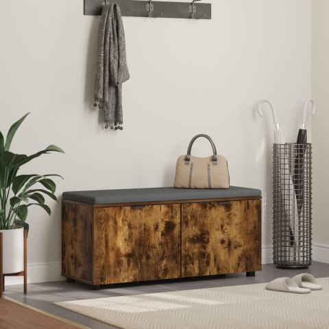 ŁAWKA W PRZEDPOKOJU Z PODUSZKĄ DĄB WĘDZONY 100X 38X 46CM