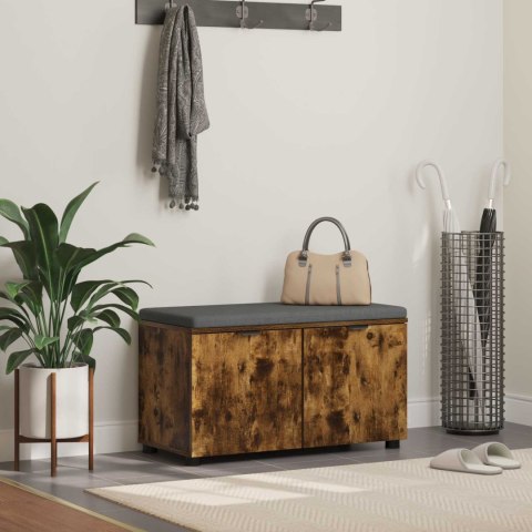 ŁAWKA W PRZEDPOKOJU Z PODUSZKĄ DĄB WĘDZONY 80X 46X 46CM