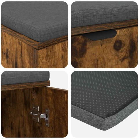 ŁAWKA W PRZEDPOKOJU Z PODUSZKĄ DĄB WĘDZONY 80X 46X 46CM