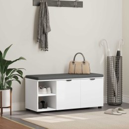 ŁAWKA W PRZEDPOKOJU Z PODUSZKĄ GŁADKI BIAŁY 100X 38X 46CM